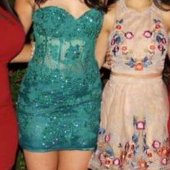 Jovani strapless minidress with bodice and sequins - Picture 4 of 5